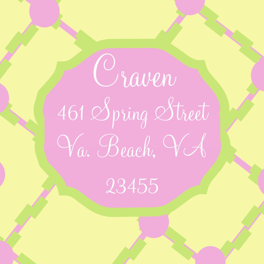 Pink lattice pattern square sticker