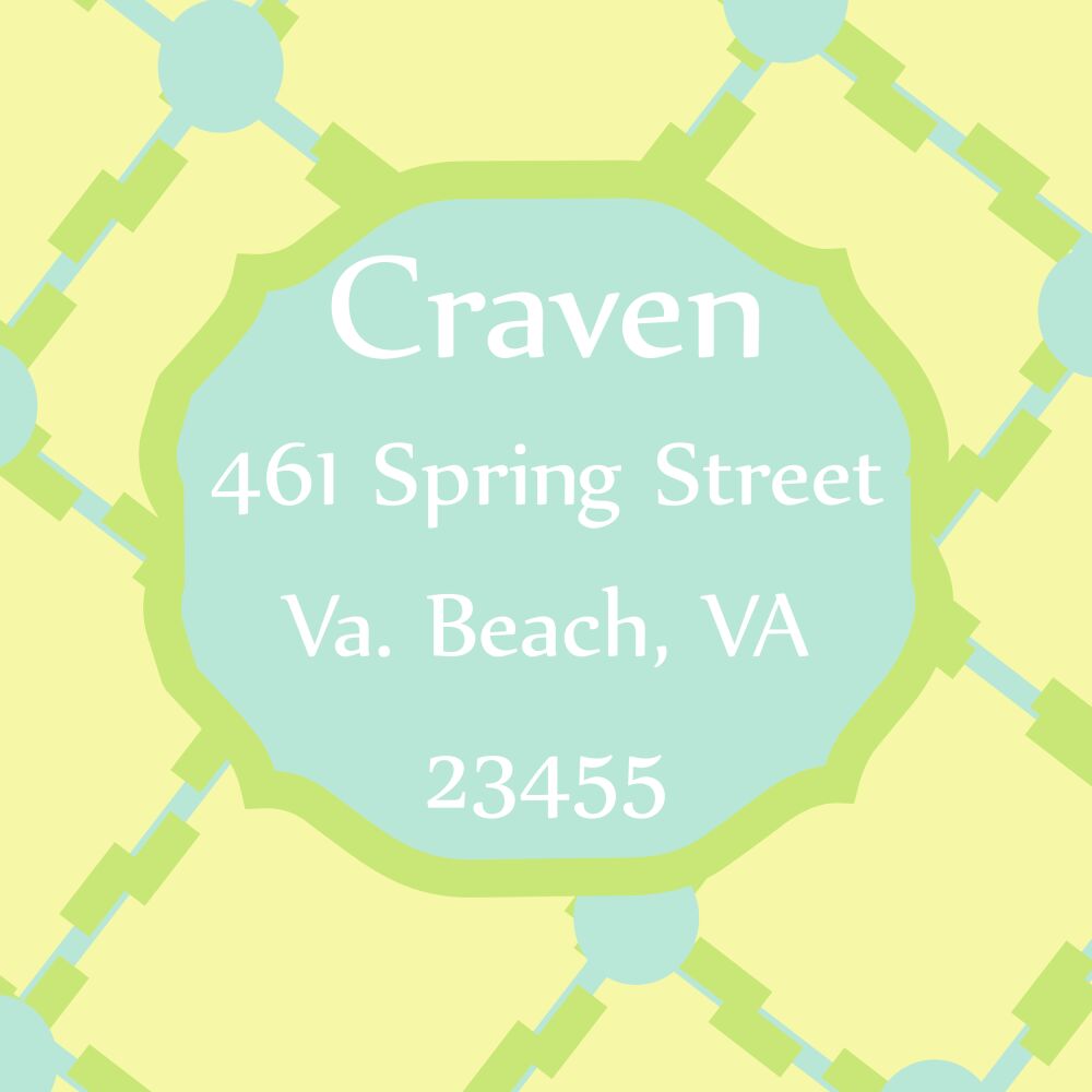 Blue lattice pattern square sticker