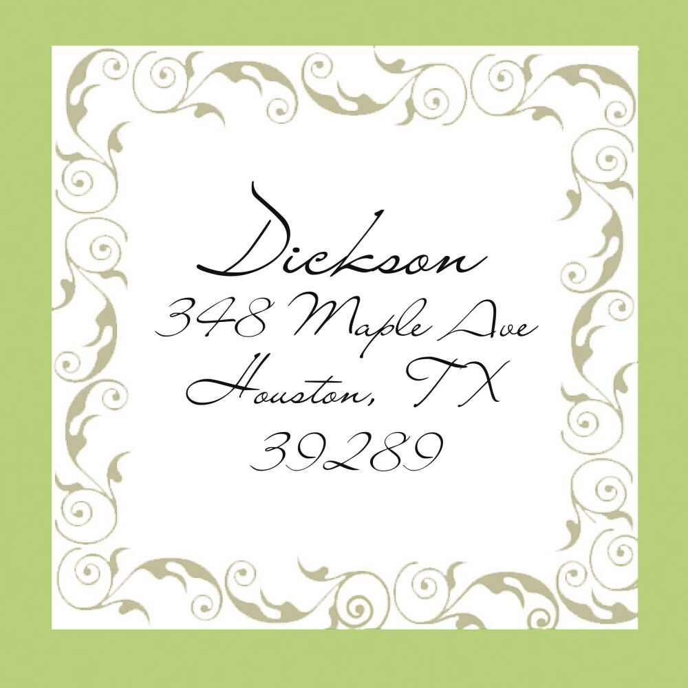 Elegant Green Frame Square Return Address Label