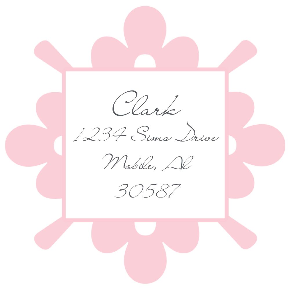 Elegant Pink Frame Square Return Address Label