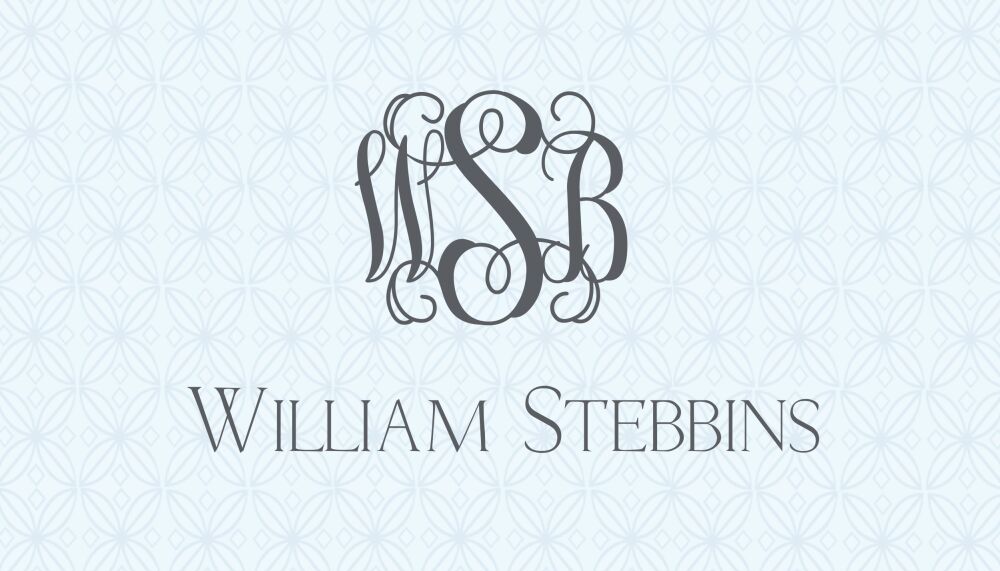 Light blue monogram gift sticker 