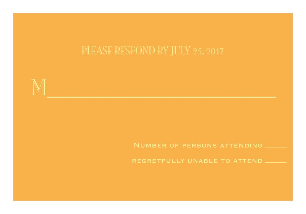 Peach Svelte Reply Card