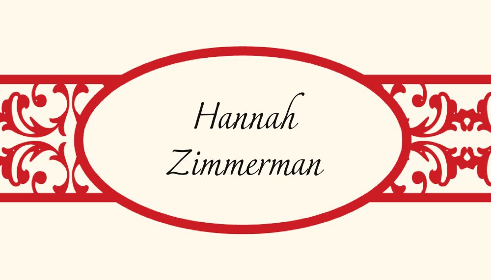 Elegant red band enclosure card on IVORY