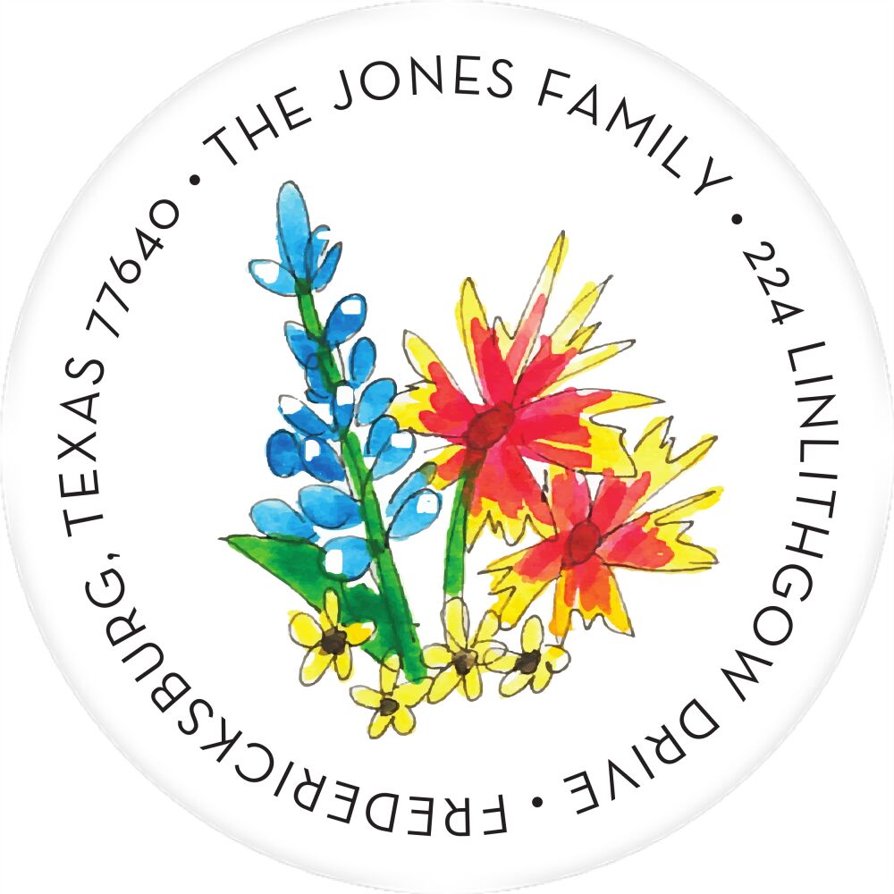 Wildflowers Return Address Sticker
