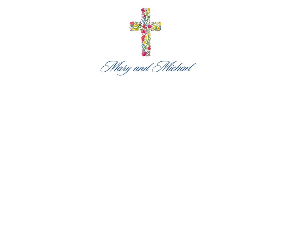 Floral Cross Flat Note