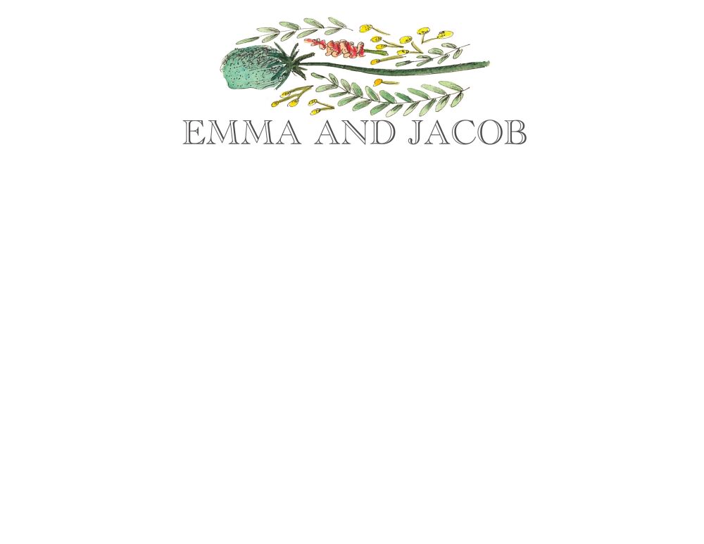 Colored Thistle Invite Flat Note