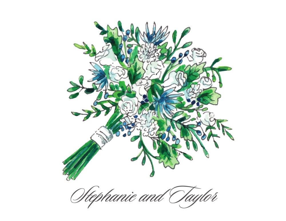 Floral Bouquet Folded Note