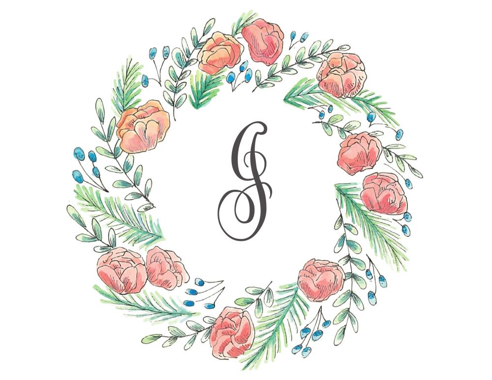 Peony Wreath Folded Note