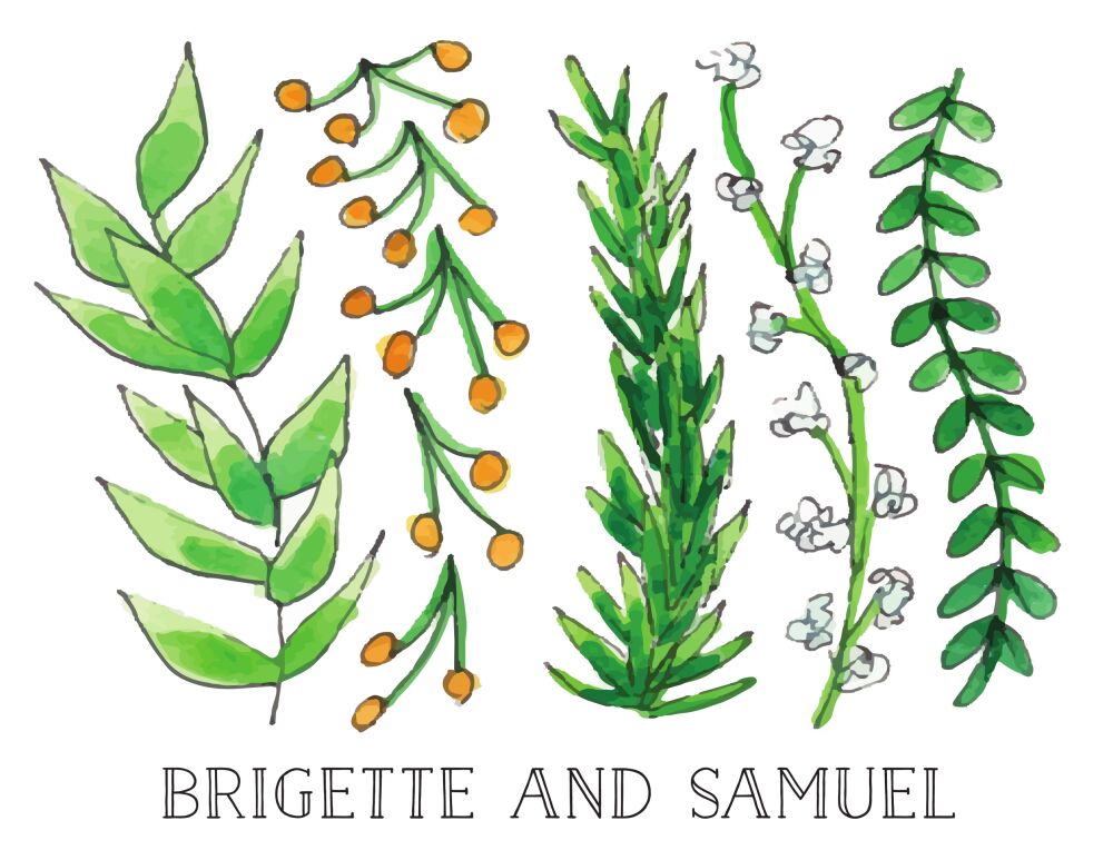 Garden Wedding Folded Note