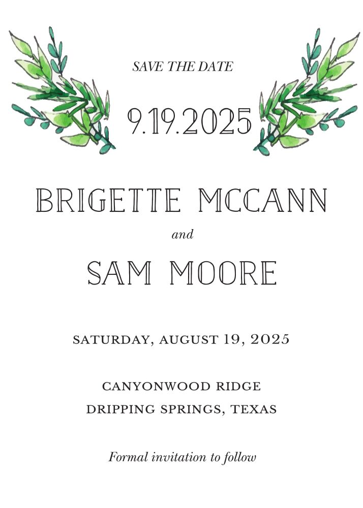 Garden Wedding Save the Date