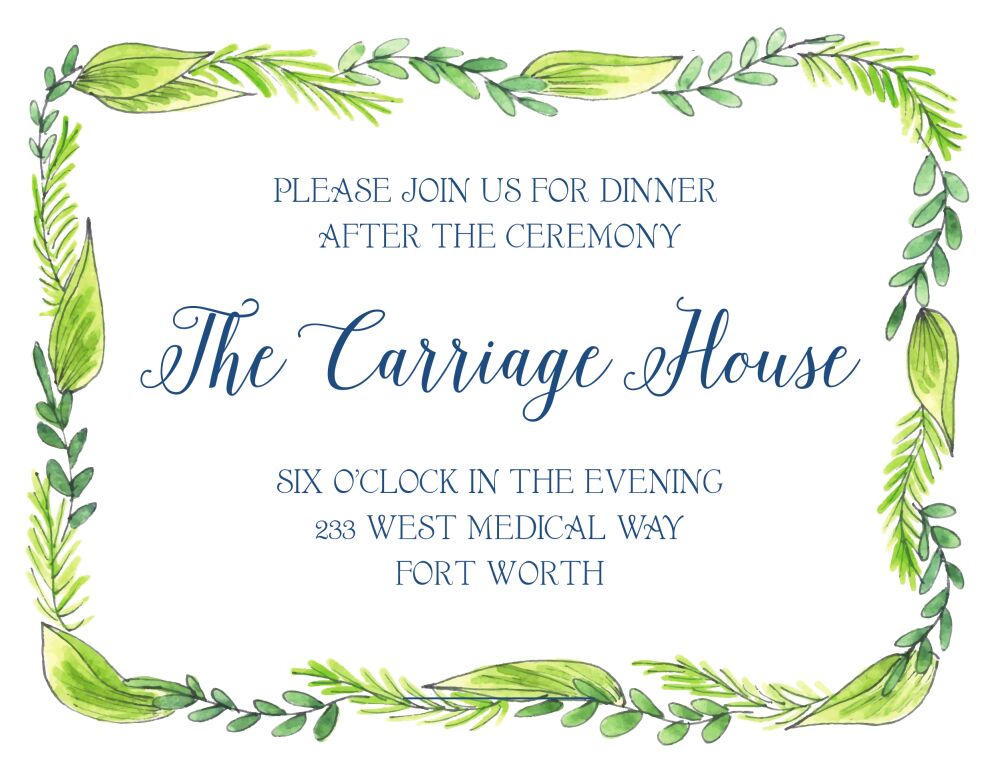 Border Vines Reception Card