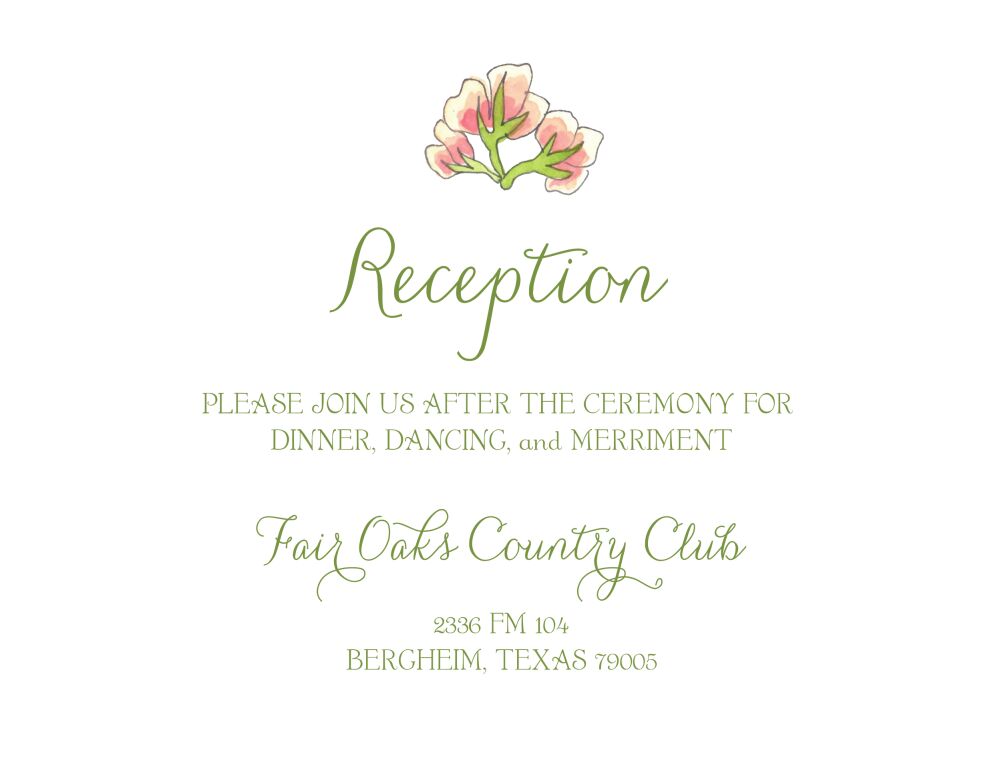 Pinky Reception Card