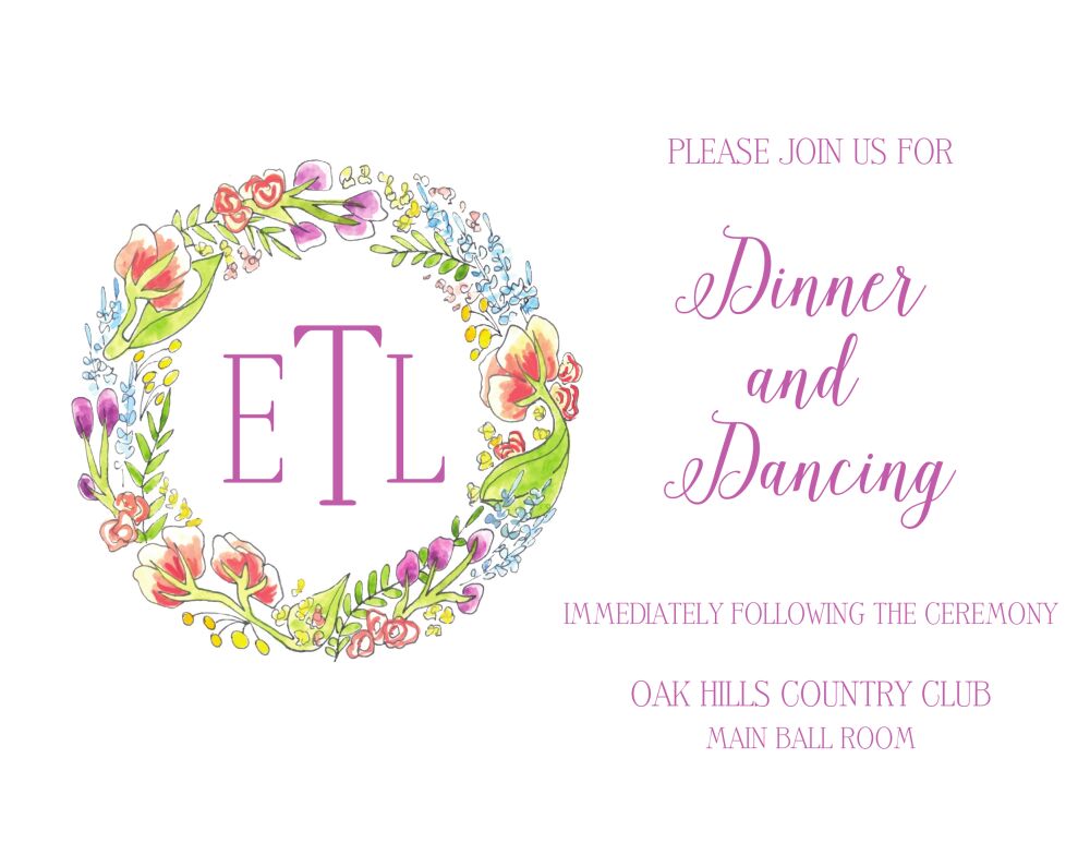 Splendid Wreath Reception Card