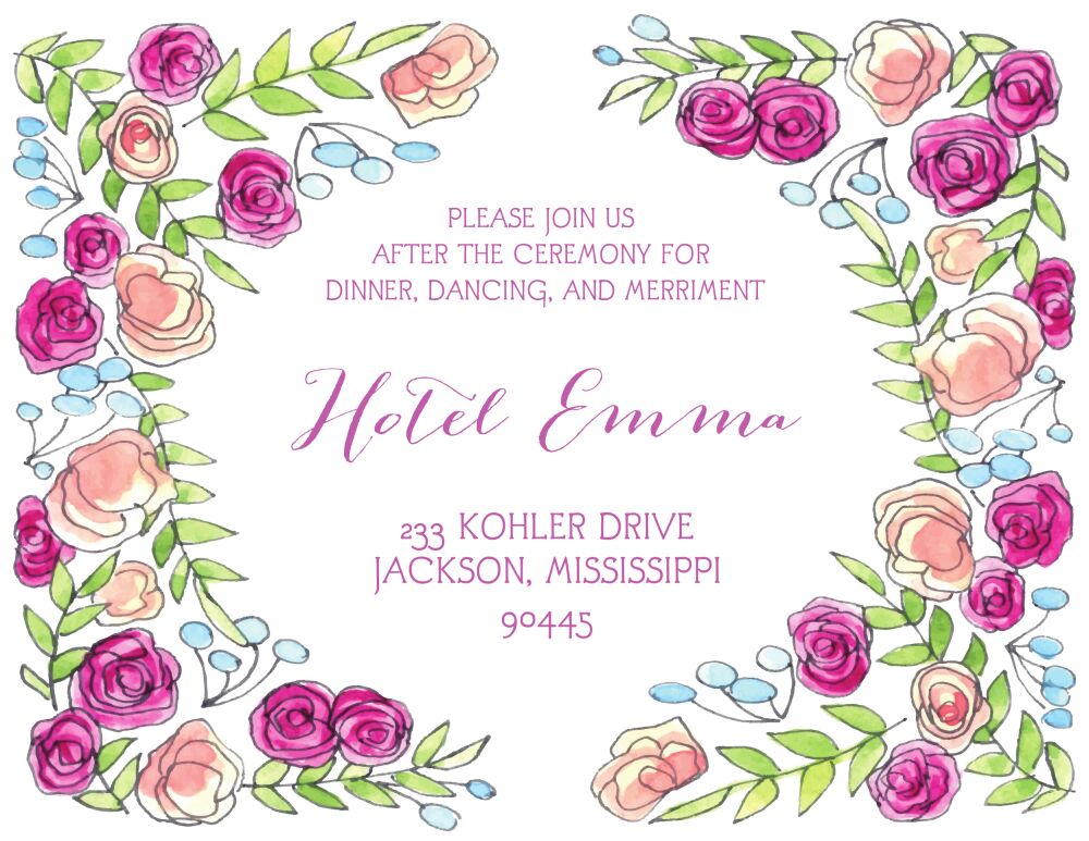 Sweet Pink Reception Card