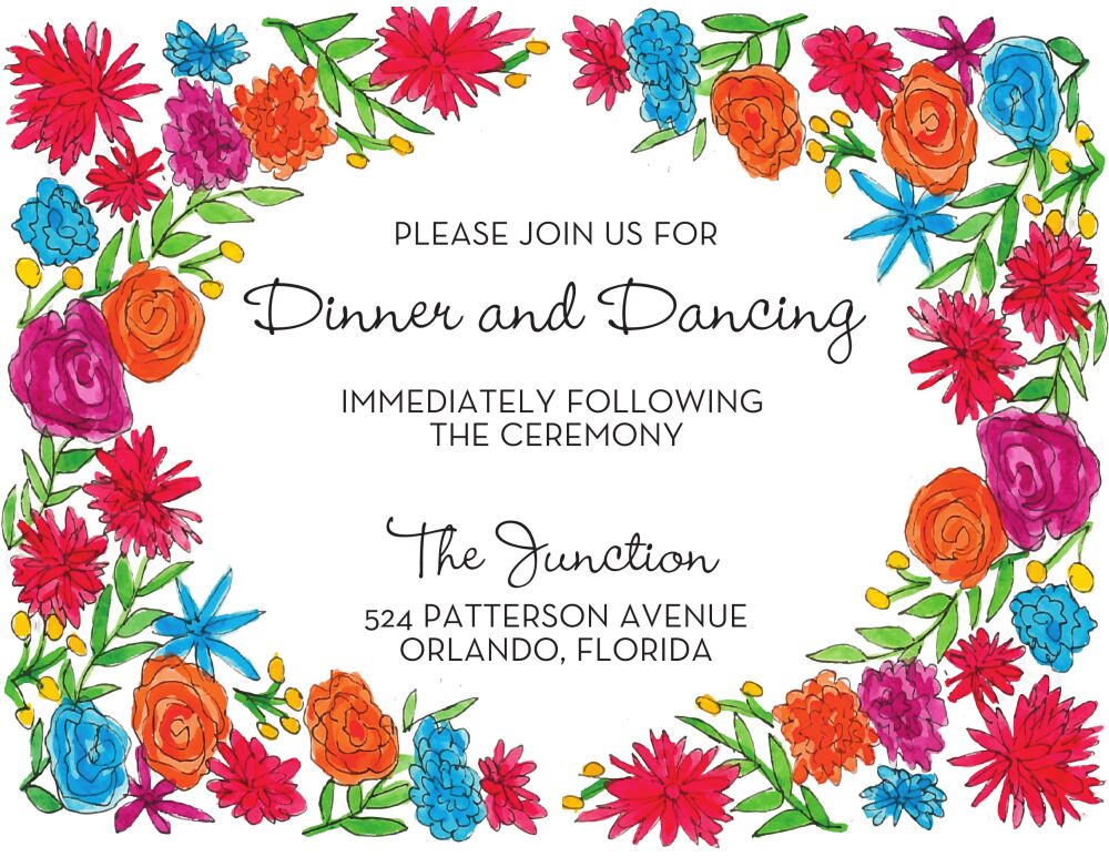 Viva Florals Reception Card