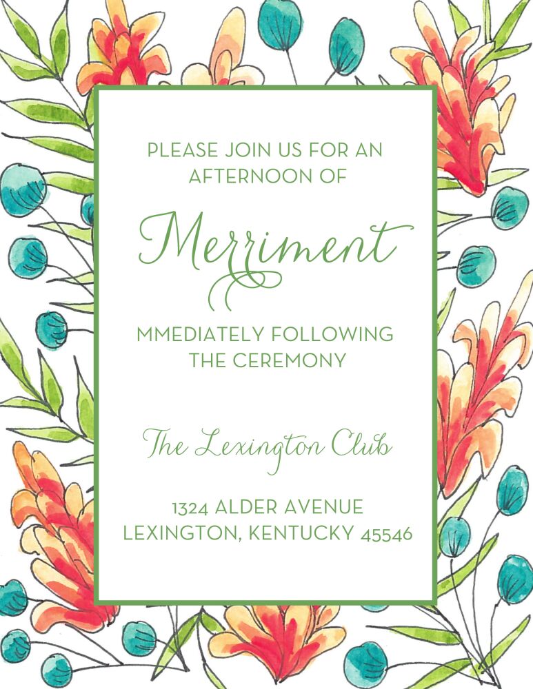 Blooming Florals Reception Card