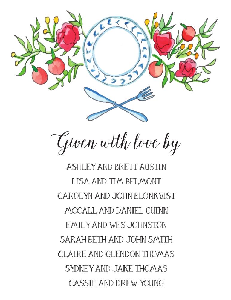 Table Setting Reception Card