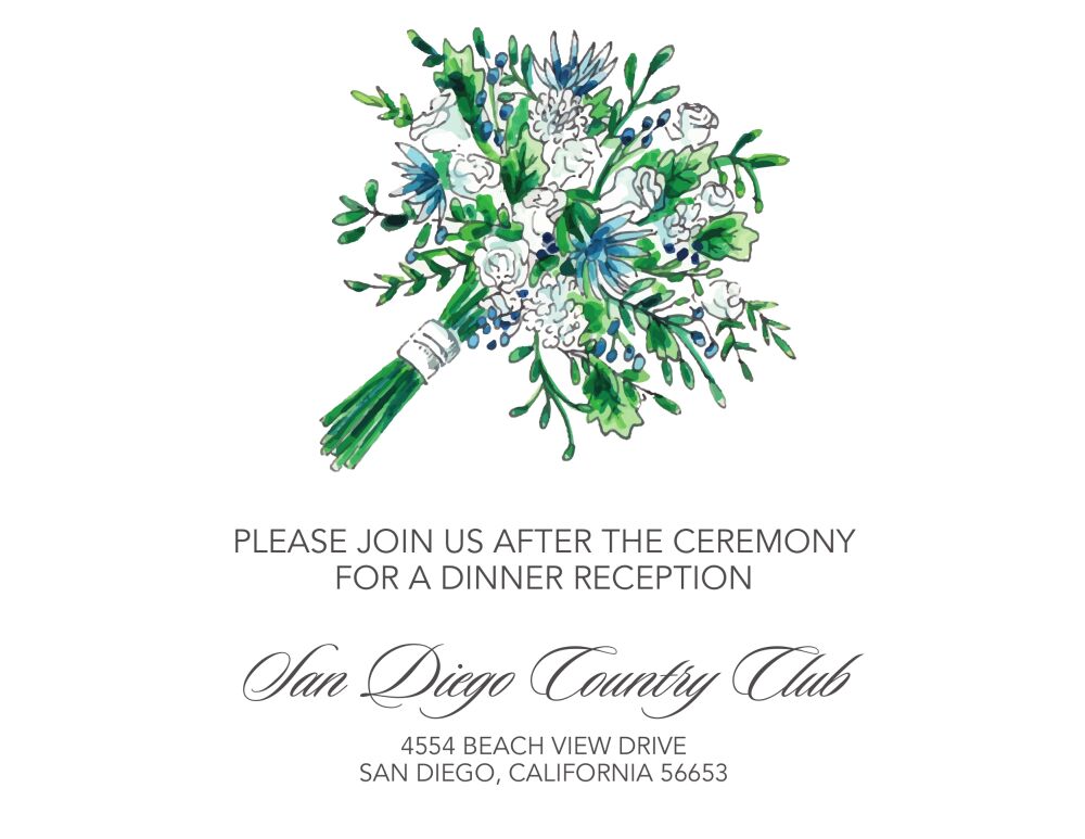 Floral Bouquet Reception Card
