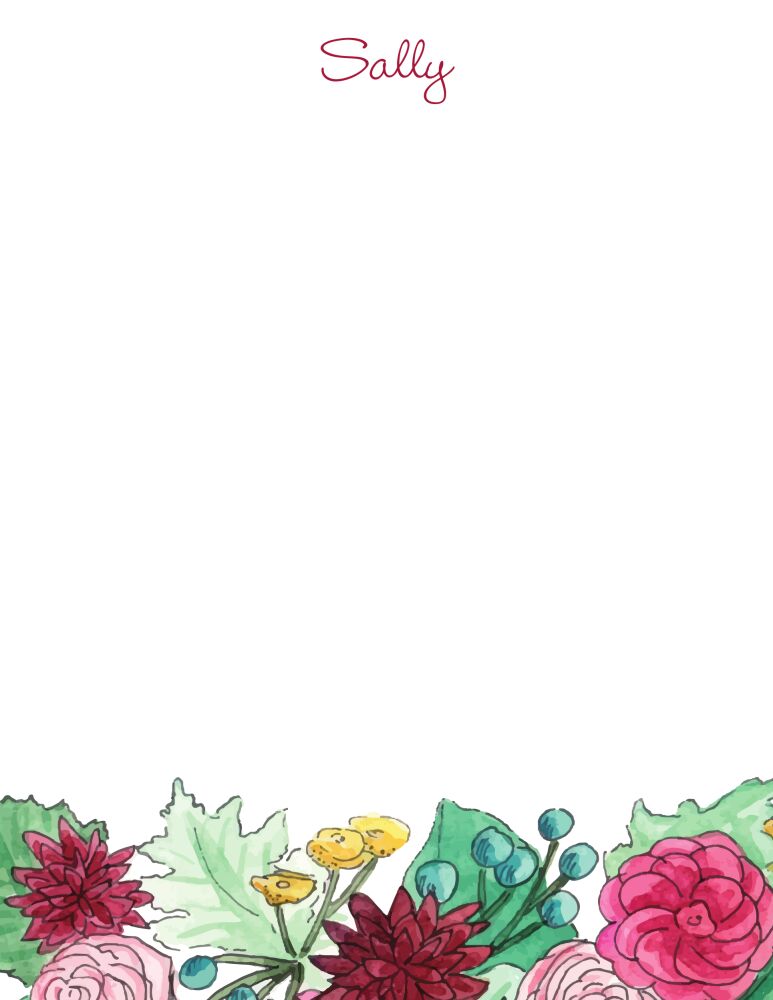 Autum Florals Flat Note