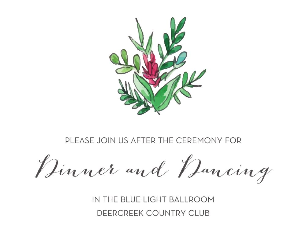 Ornate Vines Reception Card