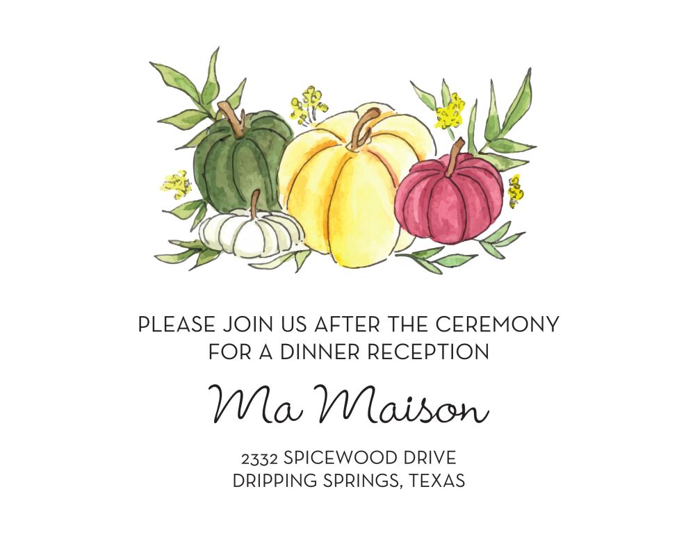 Pumpkin Patch Reception Card