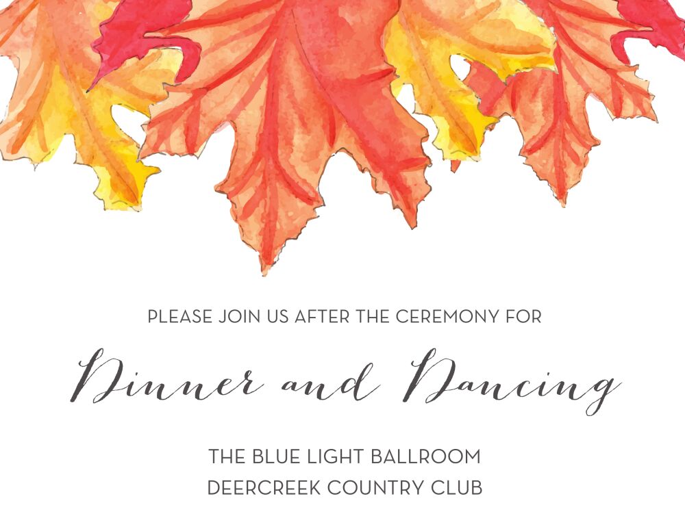 Maple Leaves Reception Card