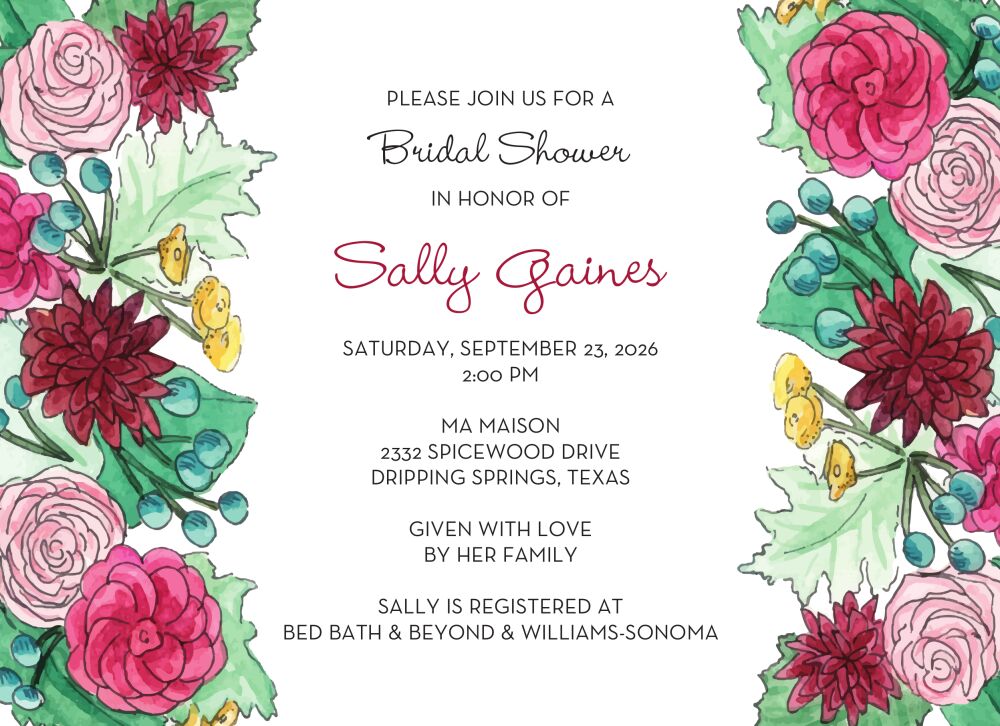 Autum Florals Invitation