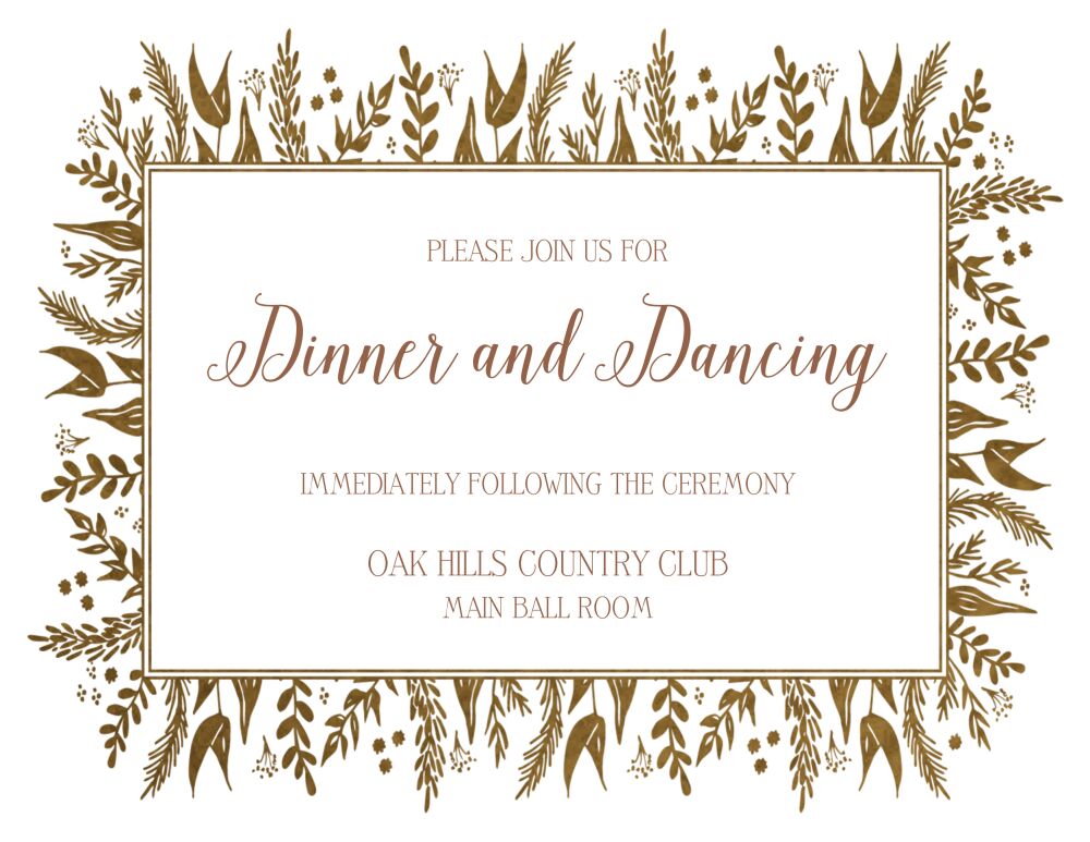 Foil Foliage Reception Card