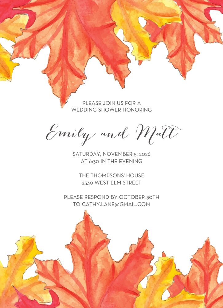 Maple Leaves Invitation