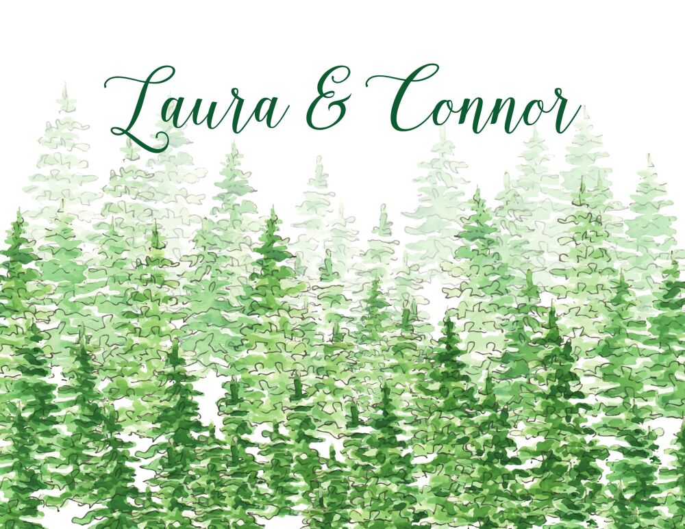 Watercolor Evergreen Trees