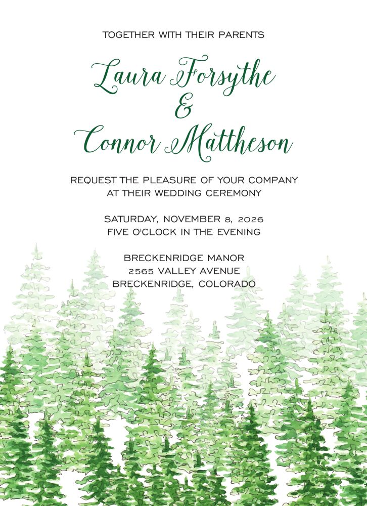 Watercolor Evergreen Trees