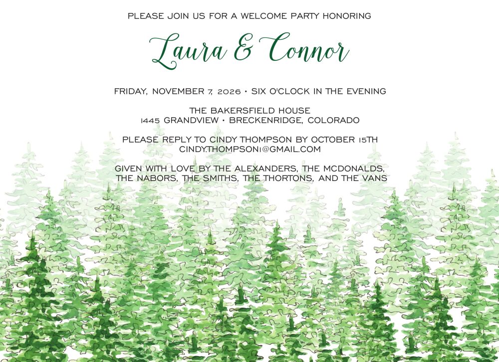 Watercolor Evergreen Trees