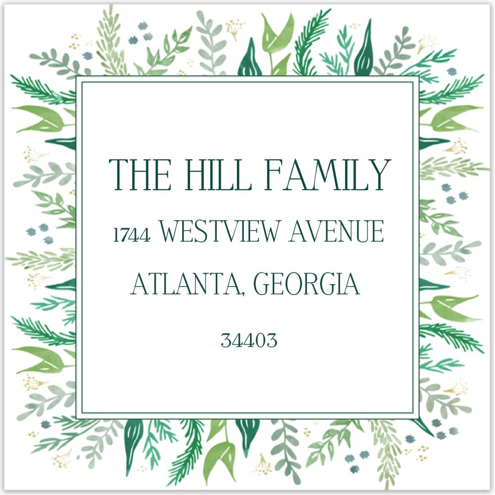 Watercolor Foliage Return Address Label