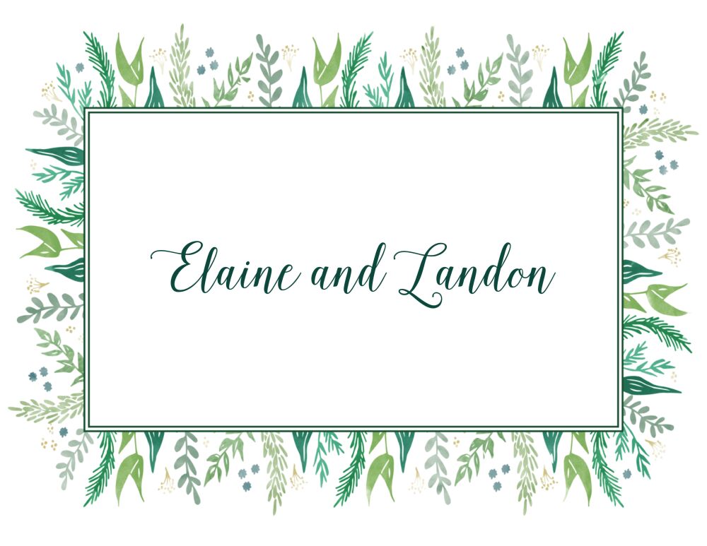 Watercolor Foliage Folded Note | FOLDED