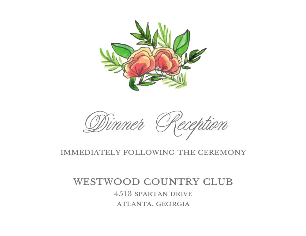 Peony Strands Reception Card