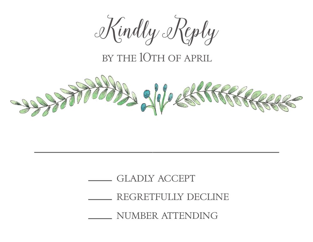 Buds and Greenery Reply Card