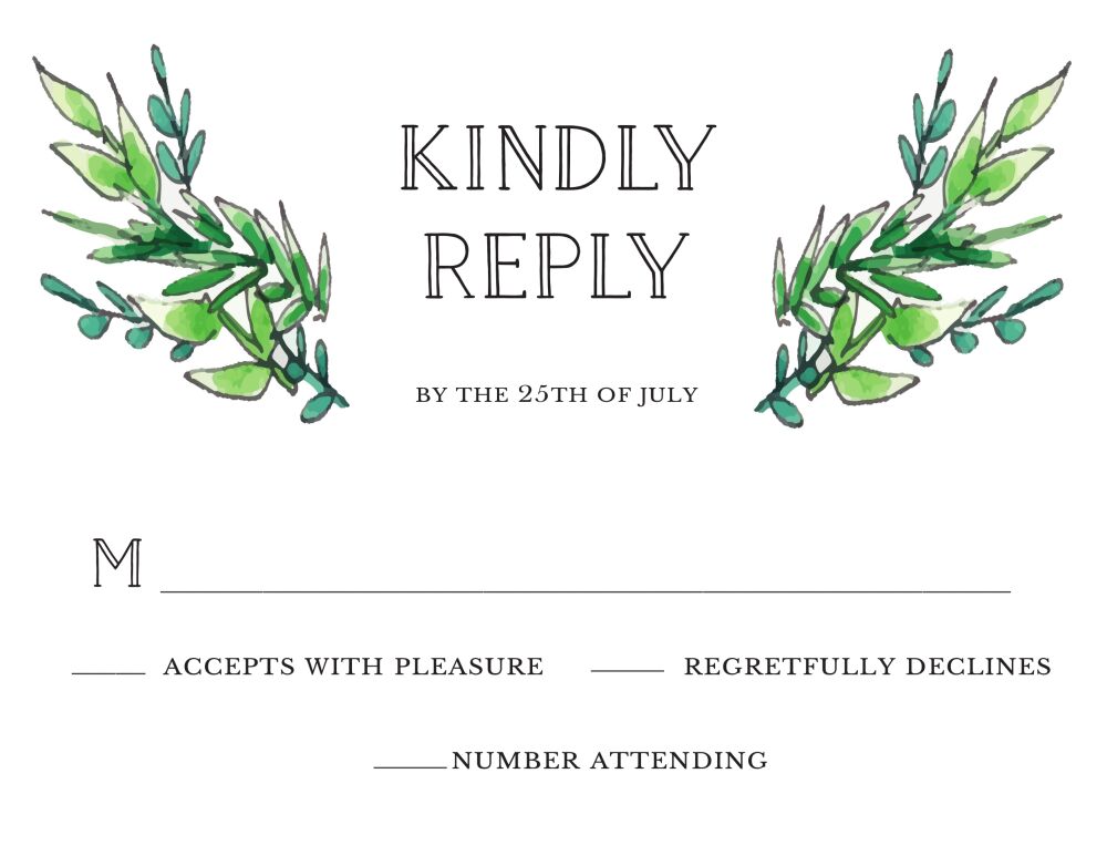Garden Wedding Reply Card