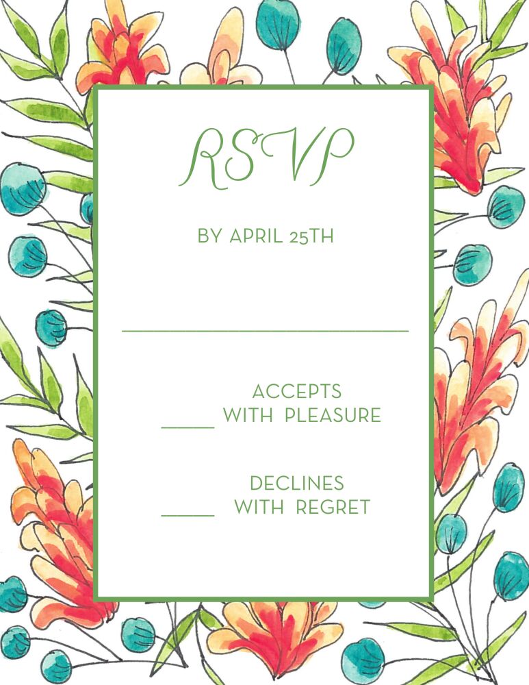 Blooming Florals Reply Card
