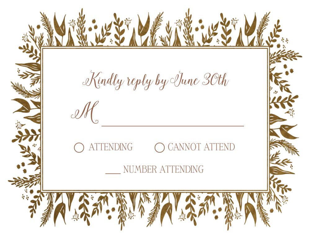 Foil Foliage Reply Card