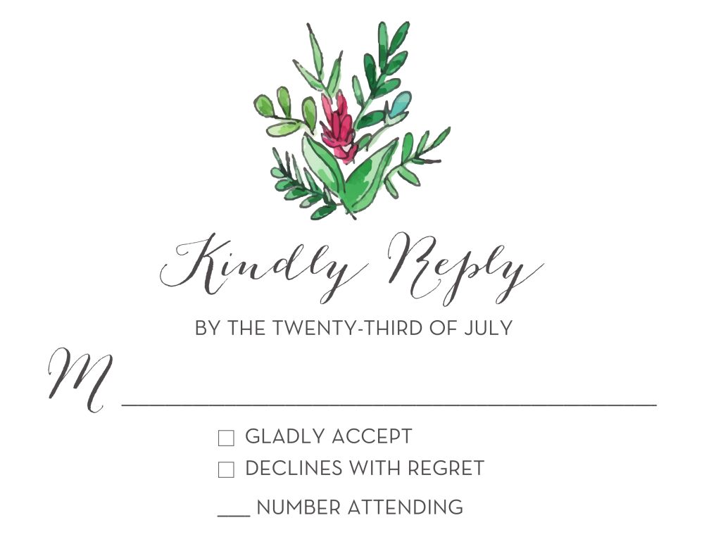 Ornate Vines Reply Card