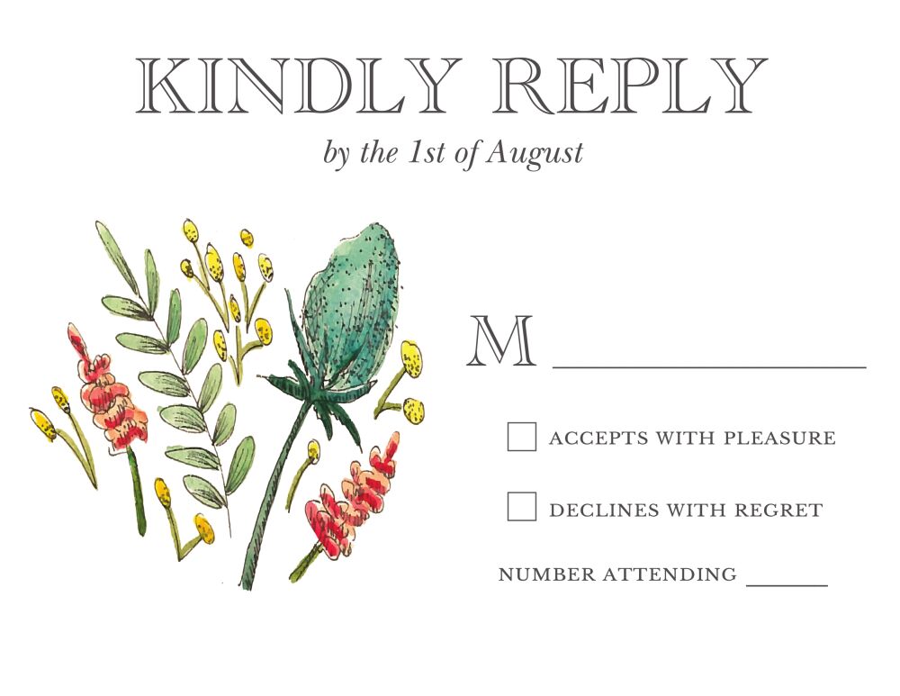 Colored Thistle Invite Reply Card