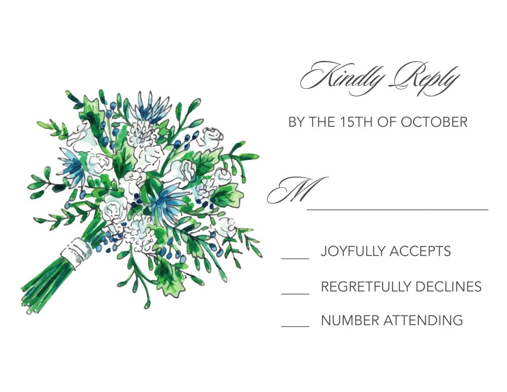 Floral Bouquet Reply Card