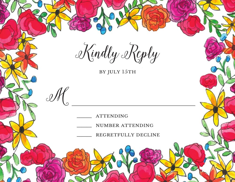 Floral Fiesta Reply Card