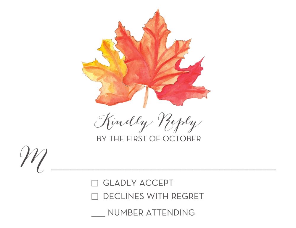 Maple Leaves Reply Card