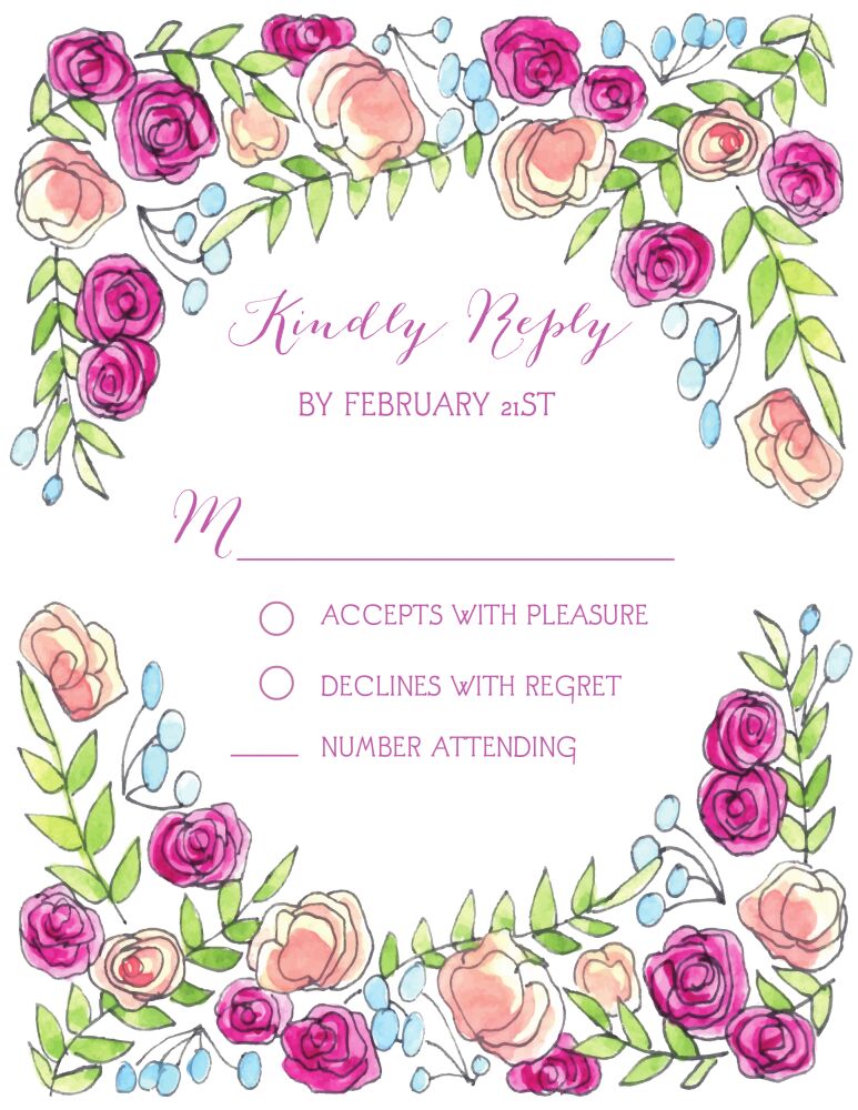 Sweet Pink Reply Card