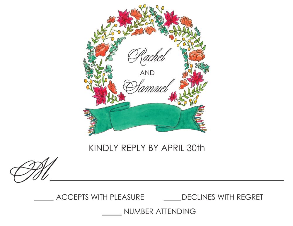 Fiesta Wreath Reply Card