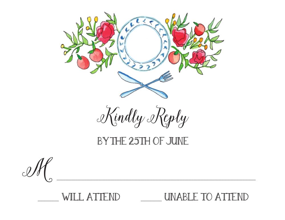 Table Setting Reply Card