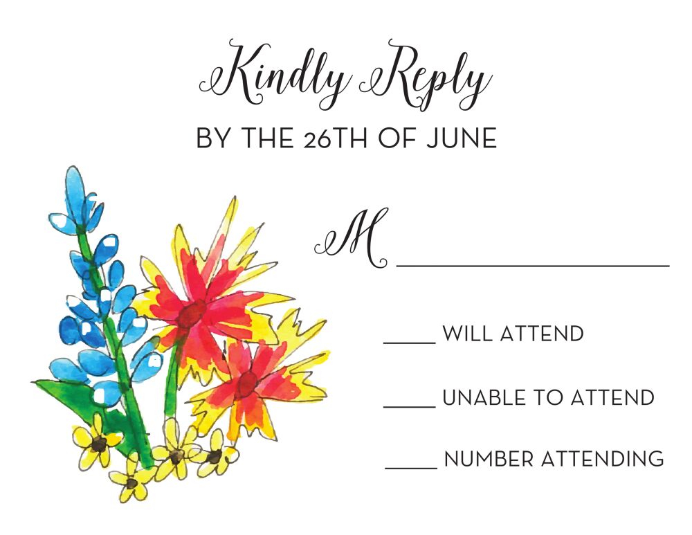 Wildflowers Reply Card