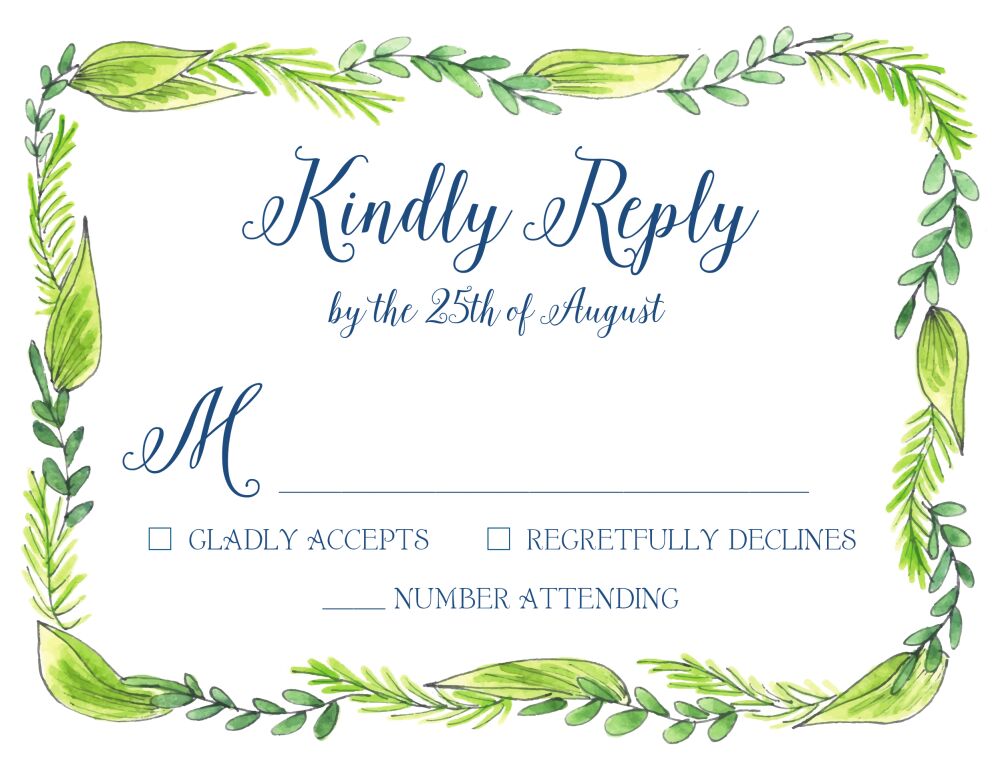 Border Vines Reply Card