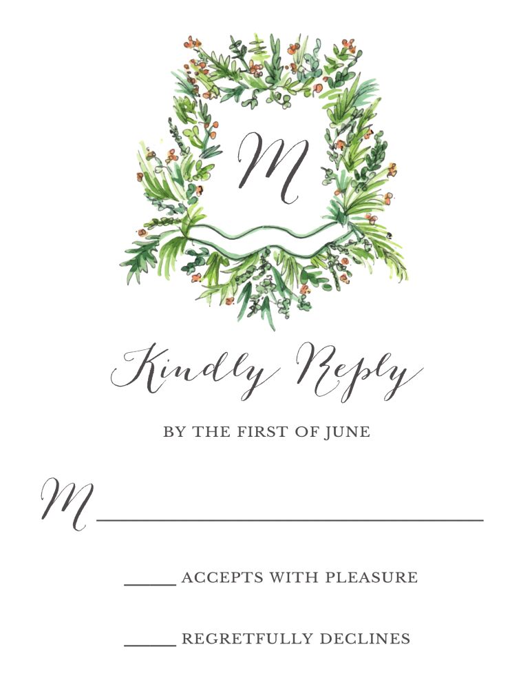 Lush Crest Reply Card